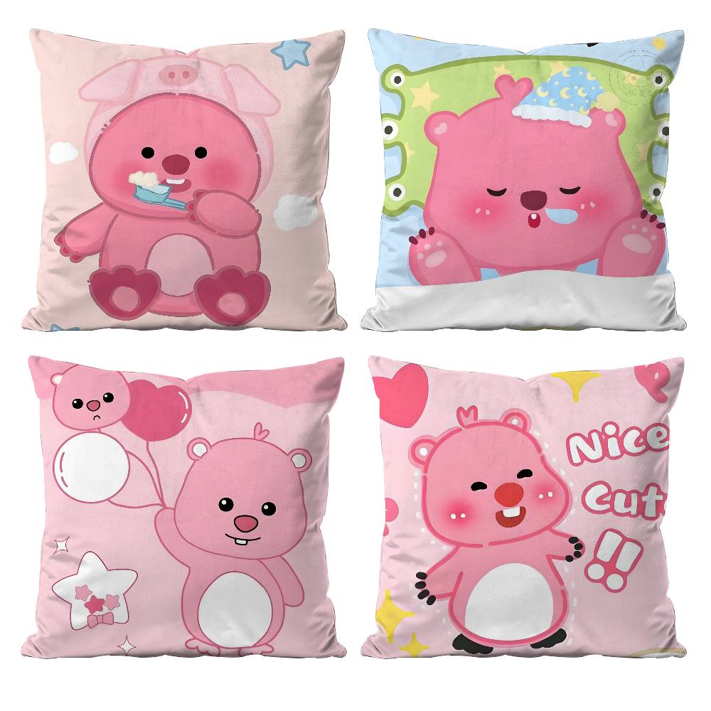 Custom Zanmang L-Loopy Throw Pillow Case Anti-dustmite Pillowcase Invisible Zipper Silky Short Plush Sofa Cushion Cover