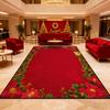 Gorgeous Poinsettia Red Area Rug Large Area Living Rooms El Lobbies Carpet Non-slip Home Luxurious Bedroom Decor Floor Mat
