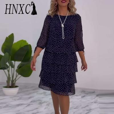 Abiti casual con scollo a V e maniche corte, estate e primavera, da donna