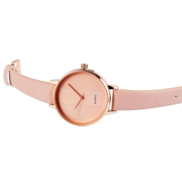 Montre bracelet - EXCELLANC - EX0170 - 38 mm - Quartz japonais PC21 - Bracelet simili cuir rose