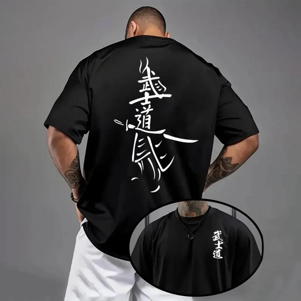 Men's T-shirt Printed Casual Short-sleeved Outdoor Sports Jogging Loose T-shirt Daily Street Quality T-shirt Summer Black White