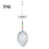 Glass Nectar Feeder for Garden Pine Cone Shape Hummingbird with Butterfly/Dragonfly Decor, Outdoor Hanging Small Mouth Bird Water Beads Chain