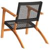 Vidaxl Garden Chairs, 2 Pcs, Black, Poly Rattan And Acacia Wood