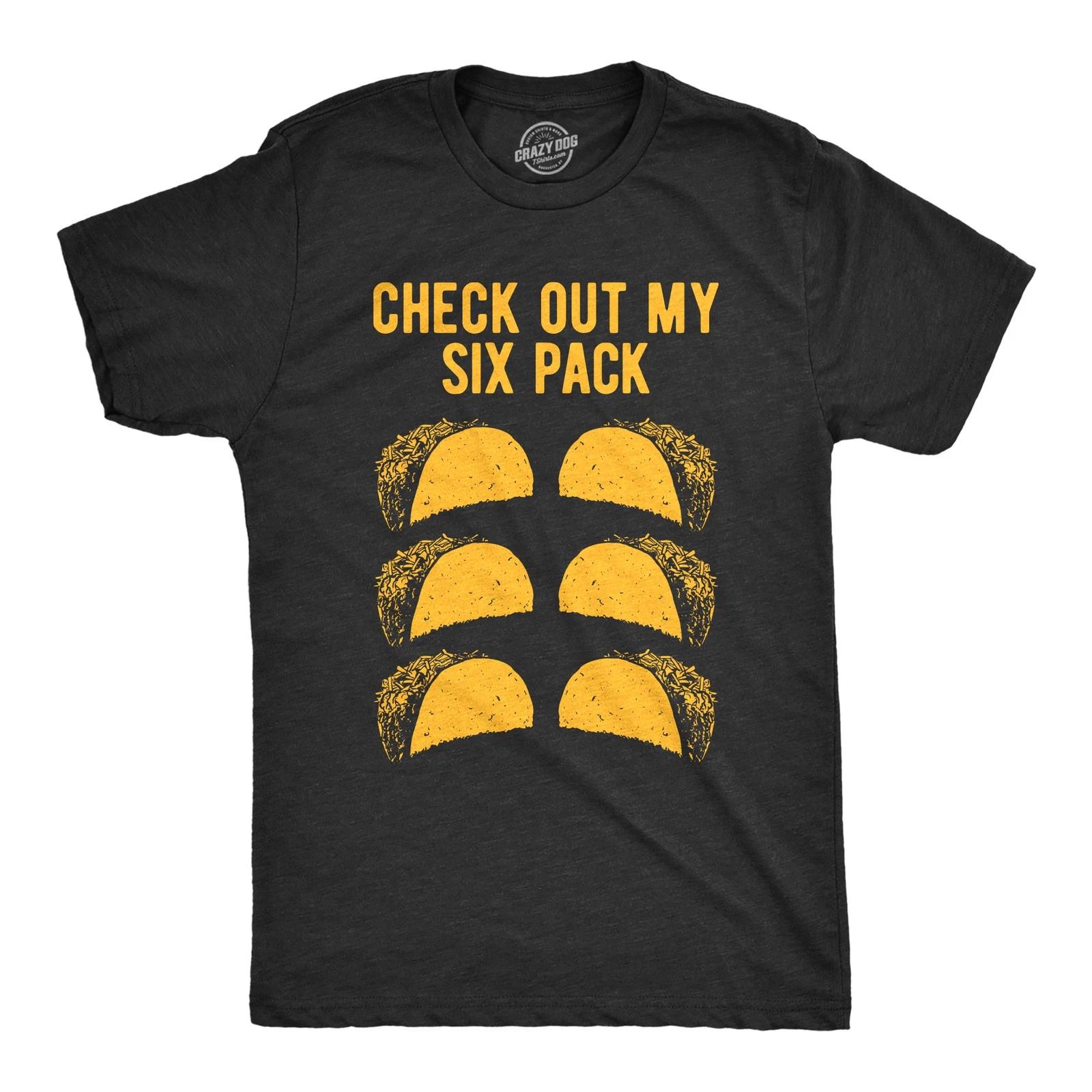 Мужская футболка Check Out My Six Pack Смешная футболка Taco Tuesday XXXXL