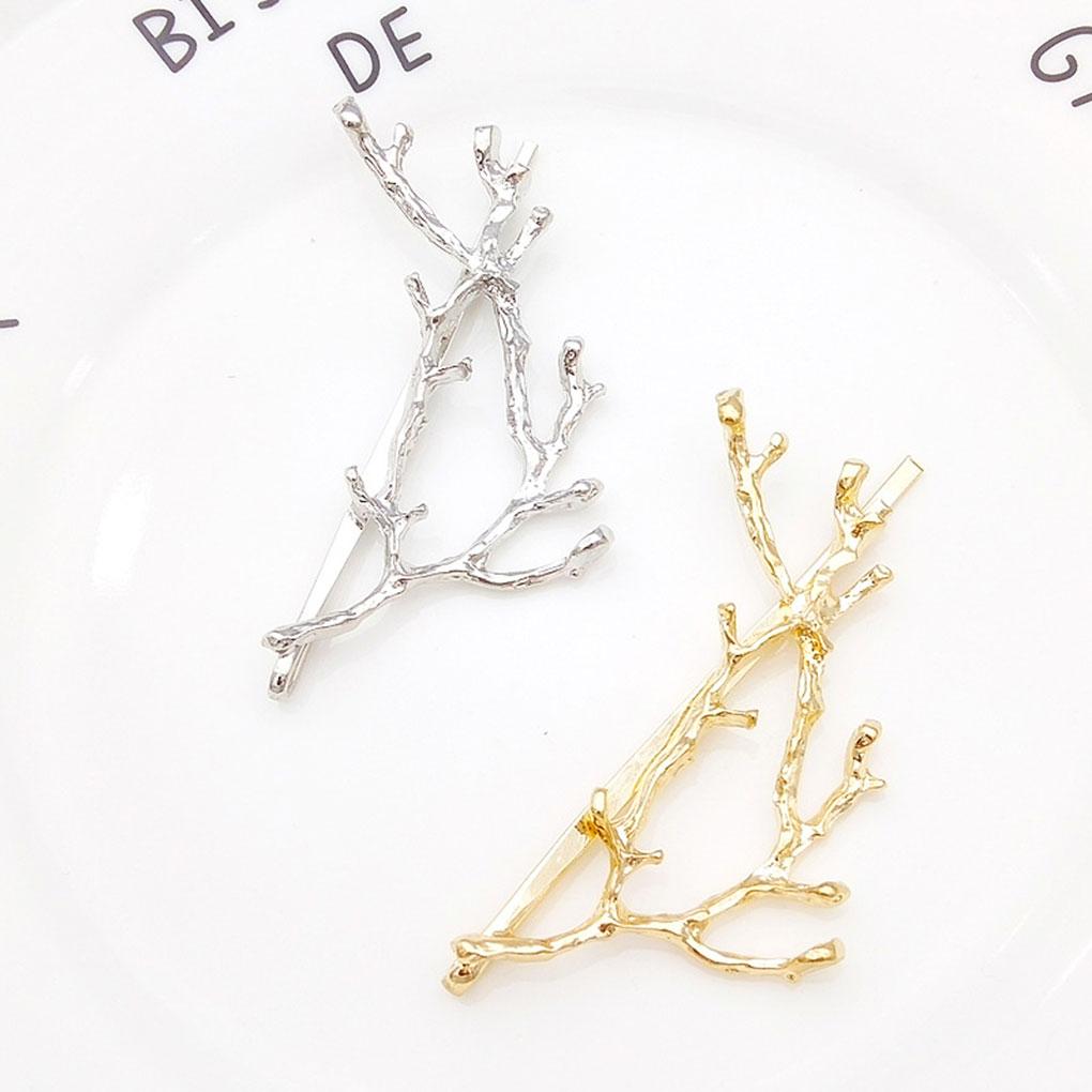Fashion Girls Headwear Alloy Fashion Elegant Metal Tree Branch Hair Clip Jewelry