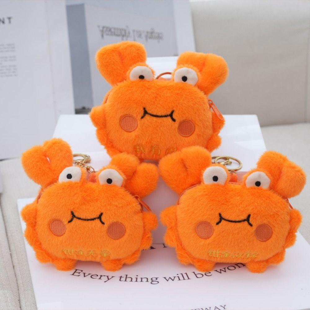Multi-functional Crab Doll Keychain Stuffed Animals Crab Plush Pendant  School Bags