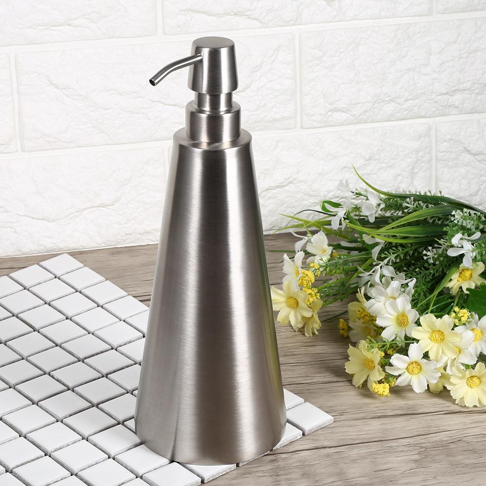 800ml Stainless Steel Liquid Pump with Wide Mouth and Non-Slip Base for Kitchen, Bathroom, Hotel,