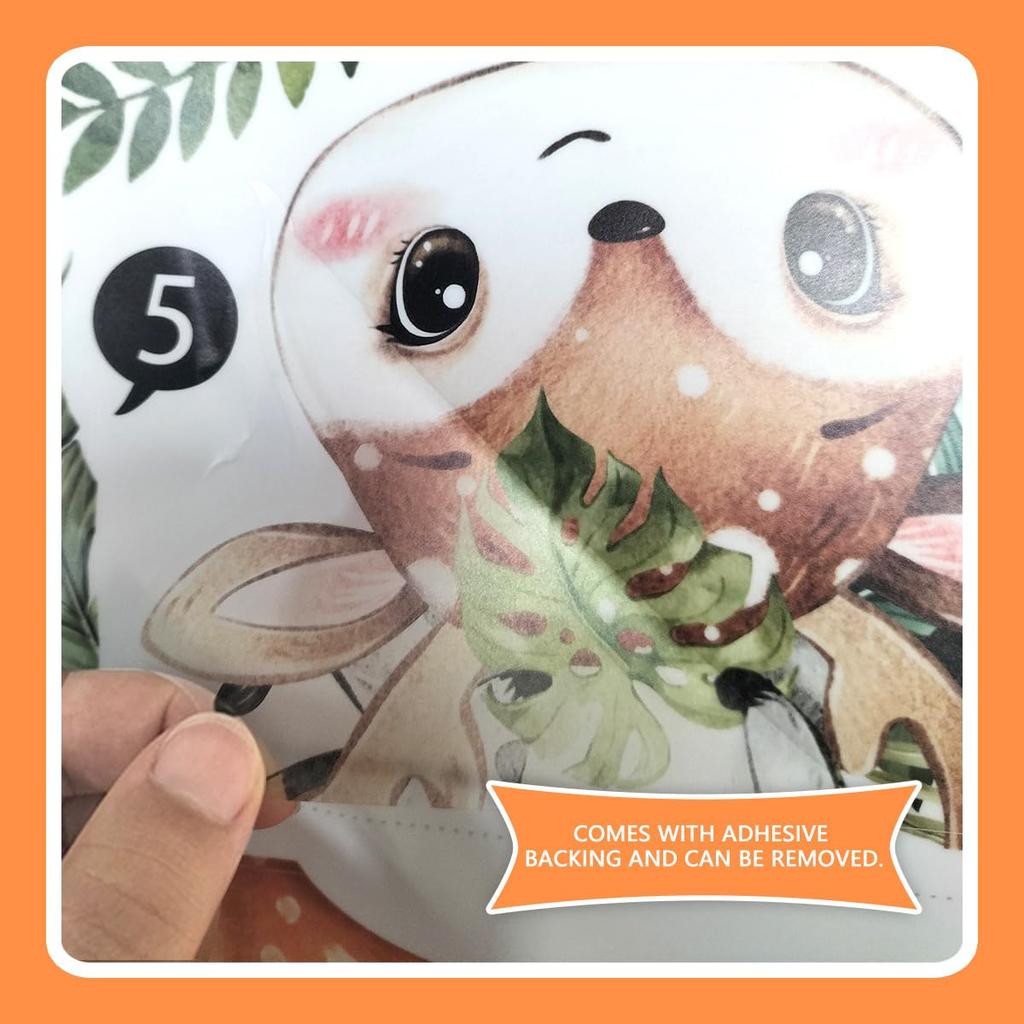 Ύψος Παιδιών Τοίχος Ύψους Ζούγκλα Παιδικό Ύψος Χαριτωμένο Σκανδιναβικό Ξύλινο Τοίχωμα Κομψό Αφαιρούμενο Τοίχωμα Ιδανικό για Ενοικιαζόμενο Ταπετσαρία Κομψή Διακόσμηση Αυτοκόλλητο Τοίχου