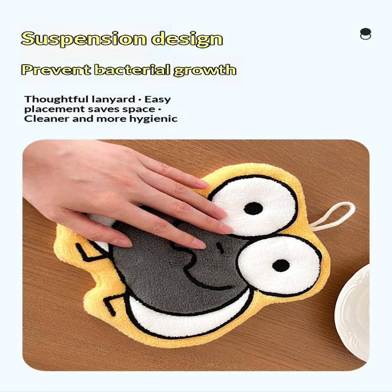 Cartoon Hand Towel Wall Hanging Towel Thick Soft Handkerchief Rag For Kitchen Bathroom Washing Hands Cloth