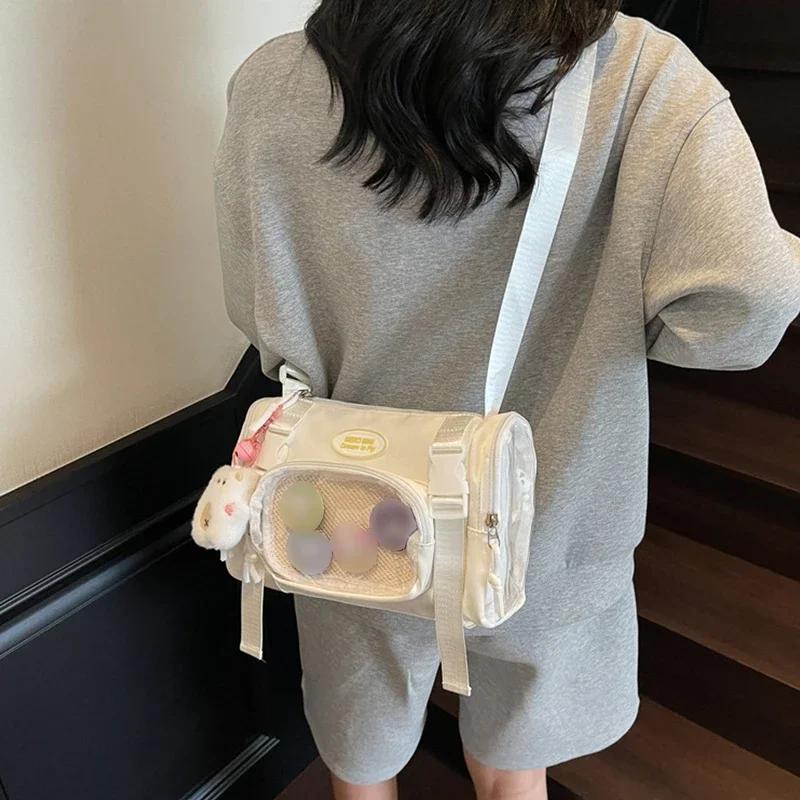 Japanese Style Transparent Crossbody Bag Anime Ita Bag Cute Y2K Ulzzang Large Capacity for Doll Phone Storage Student Outing