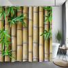 Grønt Bambus Dusjforheng Zen Meditasjon Natur Botanisk Polyesterstoff Dusjforheng Baderomsdekor med Kroker