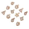 Alloy Charms Inlaid Zircon Heart Star Rhinestone Pendant Accessory For DIY Earring Necklace Accessories