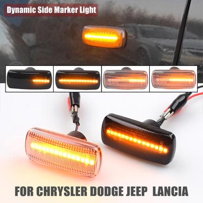 2 Stück Dynamische LED Seitenmarkierungsleuchten Blinker Rauchglas für Jeep Compass MK49 Grand Cherokee Liberty KK Patriot Commander XK