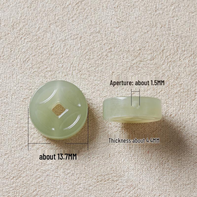 Qinghai Hetian Jade Coin DIY Jewelry Beads for Bracelets