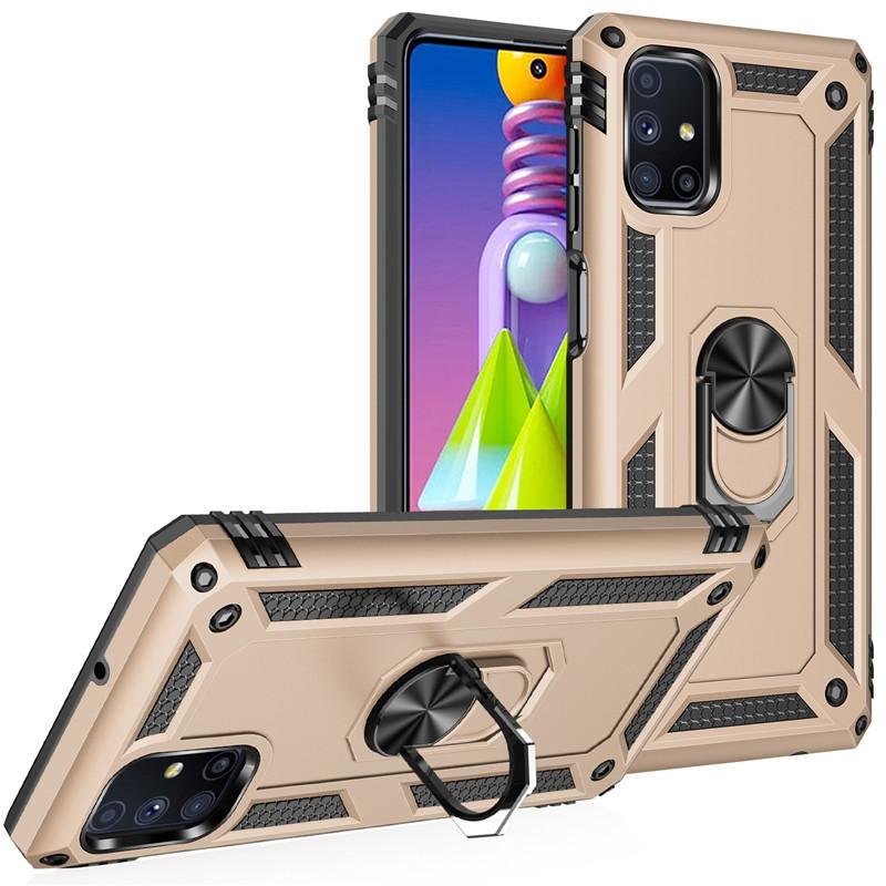 Dla Samsung Galaxy M51 M32 M02 M21 2021 Samochodowe Magnetyczne Etui na Telefon z Pierścieniem i Podstawką Tylna Pokrywa dla M31 M21 M01 M12