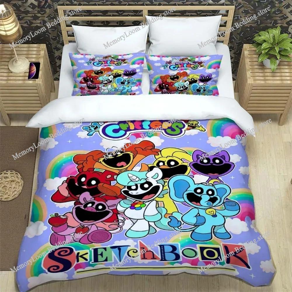 3D Print Anime Smiling Animals CATNAP DOGDAY Bedding Set Brand New Cool Anime Quilt Cover Pillowcase Cute Cartoon Children Gift
