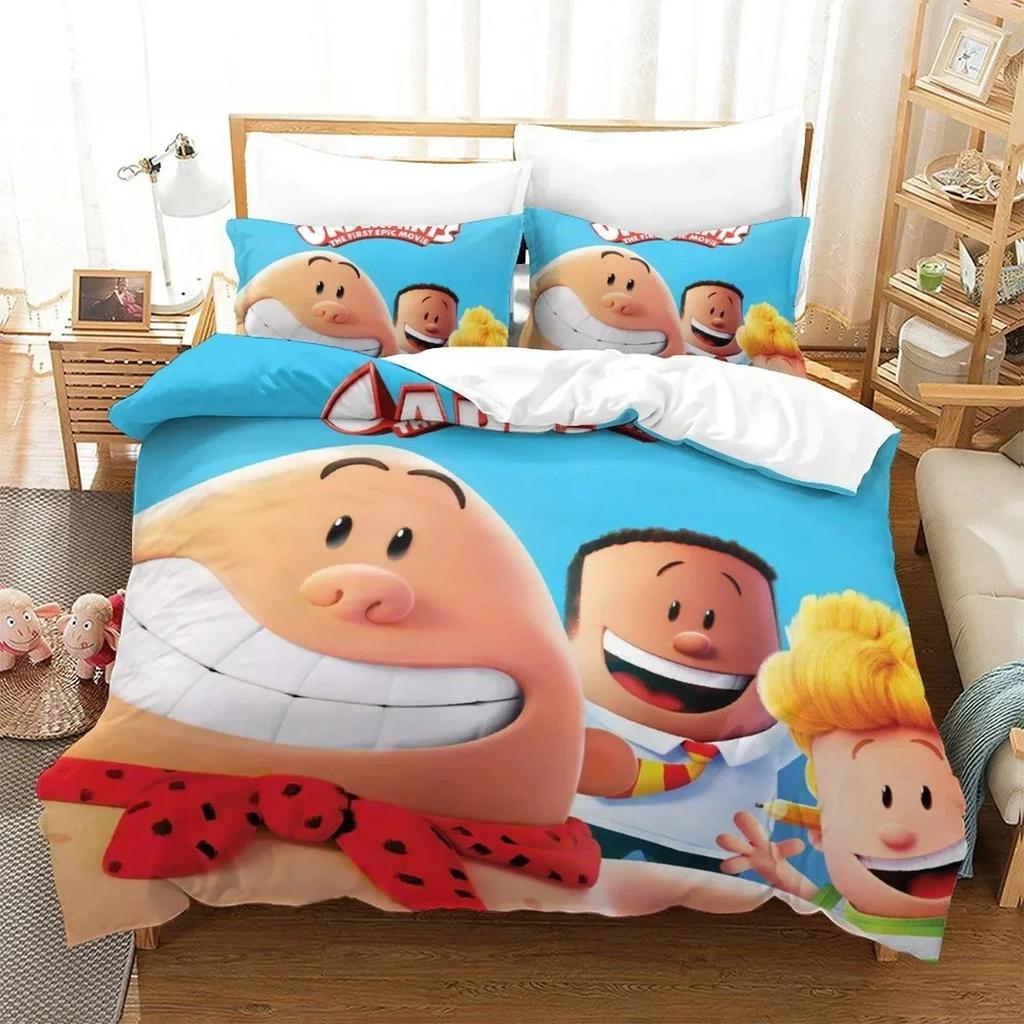 Módní kreslený Kawaii Kapitán Kalhotky Ložní souprava Jednolůžko Dvojlůžko Plná Queen King Size Ložní souprava Ložní souprava pro dospělé Dětská ložnice Sady povlečení na přikrývku