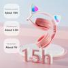 Cat Bluetooth Headphone Wireless Gradient Color Led Light With Mic Kids Girls Stereo Phone Music Headset Gamer Gift