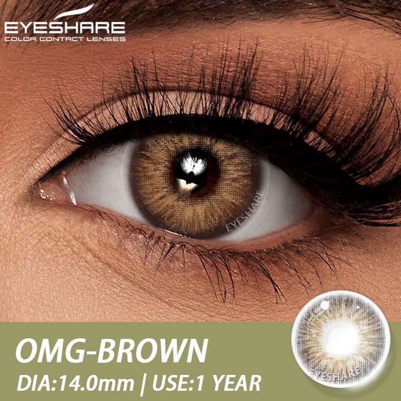 EYESHARE New Natural Color Contact Lenses Pink and Brown Contact Lenses Fashionable Purple-Grey Eye Contact Lenses Color Contact Lenses of the Year
