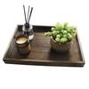 Siawadeky Wooden Tray with Handle, Natural Rectangular Plate, Tabletop Storage for Tea and Coffee, Large Capacity, Multifunctional Kitchen Tray for