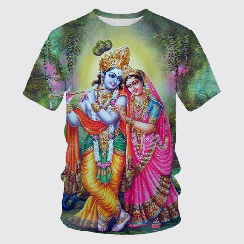 New God Shiva God 3d Printed T-Shirt Summer Personality Men Casual Youth Short Sleeve Ethnic Style Loose O Collar Quality Top