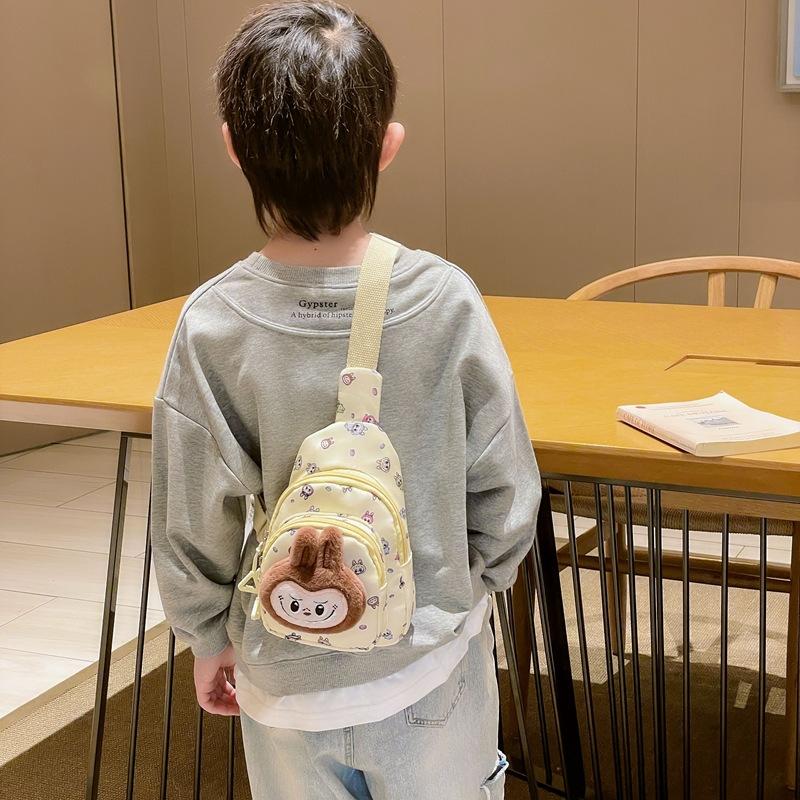 Lightweight And Fashionable Cartoon Kids Sling Bag With Soft Plush Accents For Occasion Any