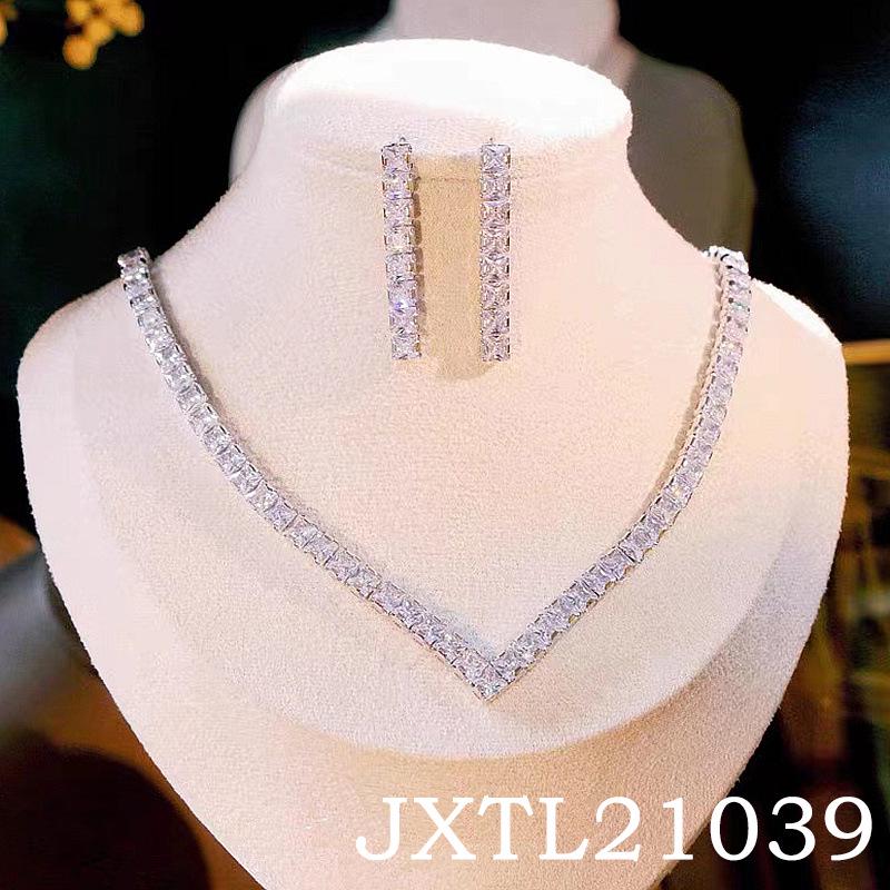 Elegant Zircon Necklace & Earrings Set - Perfect for Weddings & Special Occasions