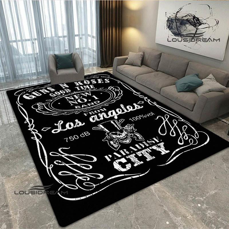 Guns n'roses band retro print carpet fashion home decoration non -slip carpet photography propsmal area rug birthday gift