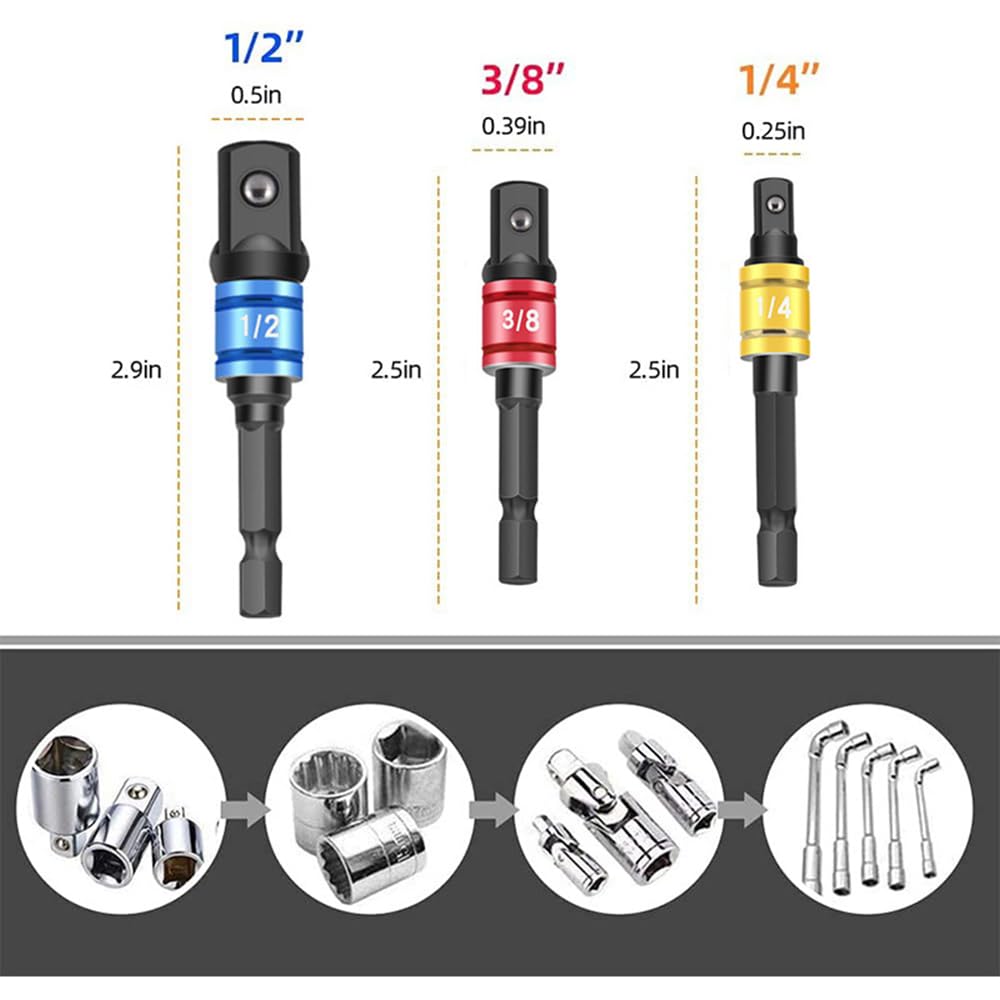 WANJICHENRUI Flexible Shaft Electric Hex Driver Flexible Universal Connection Extension Driver Shaft Flexible Socket Wrench Electric Hardware Tool