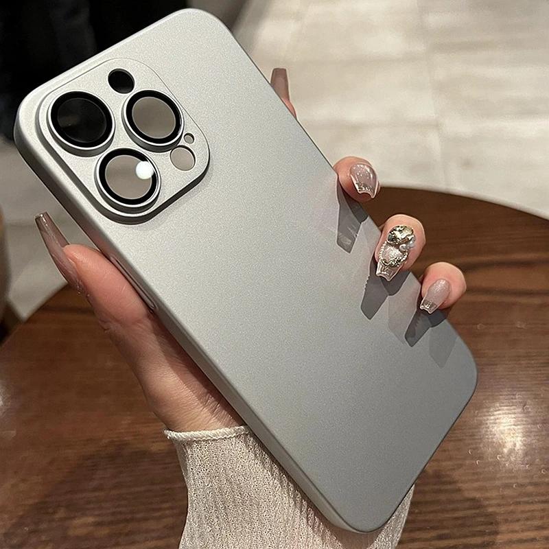 Luxury Original Matte Armor Rugged Phone Case For iPhone 17 16 15 14 13 12 11 17 Pro Max Plus Slim Camera Glass Protection Cover