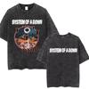 T-shirt Vintage Lavé Système de A Down Toxicity Pochette d'Album Musical