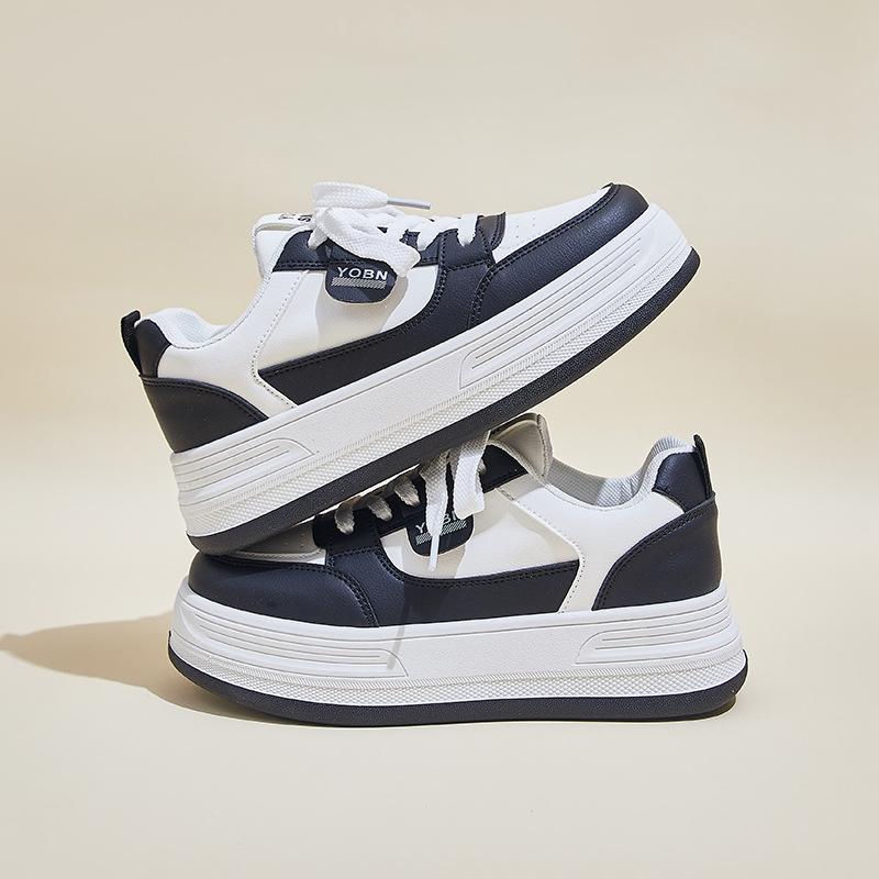 Spring student versatile little white board shoes women's fashion solid color bread shoes platform sole lightweight casual shoes