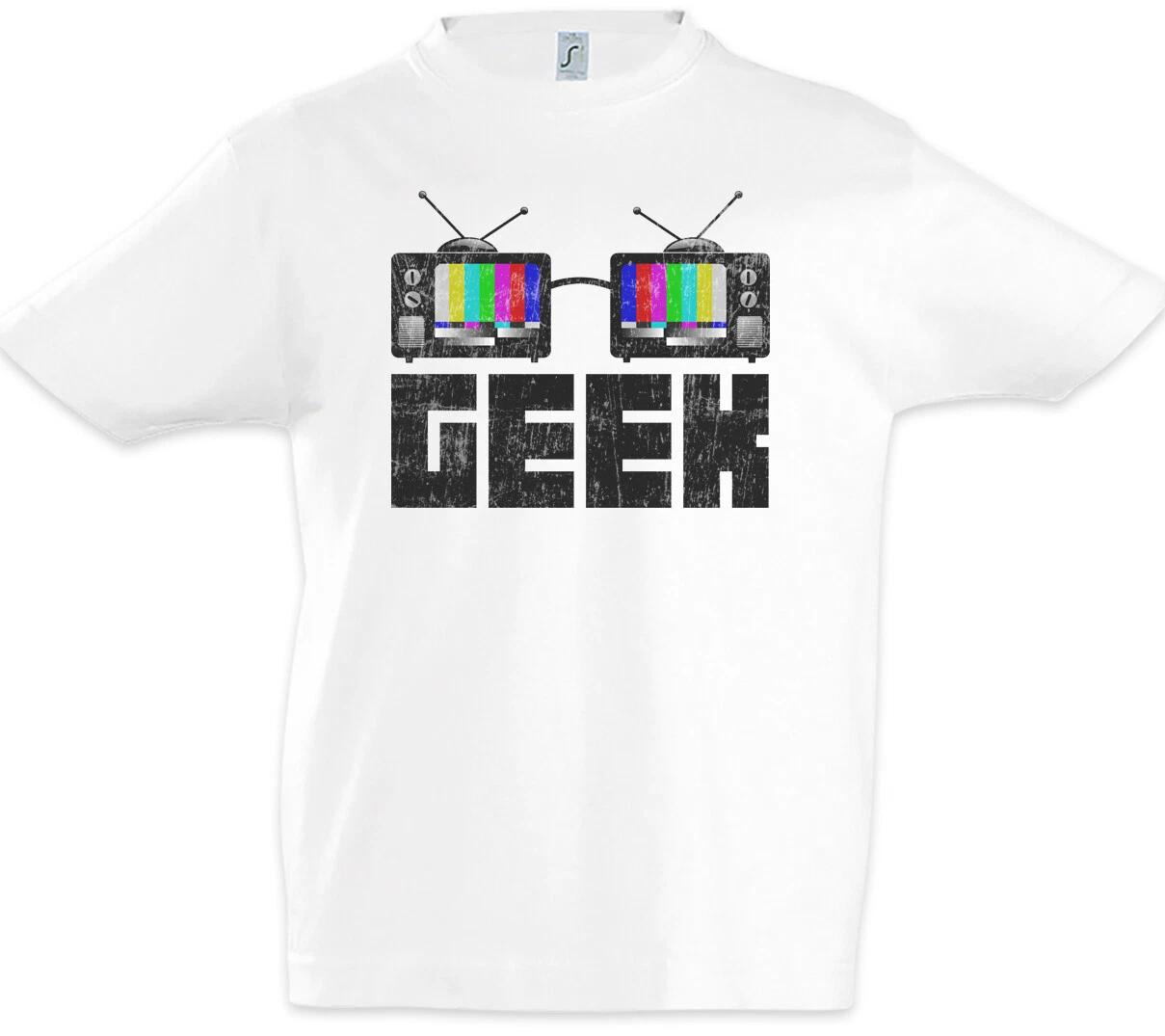 Geek TV Glasses Kids Boys T-Shirt Fun Admin Computer Scientist Gamer Programmer- 100