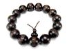 [Sekigai] Heart Sutra Chinese Characters Carved High-Quality Ebony 15mm Prayer Beads Bracelet