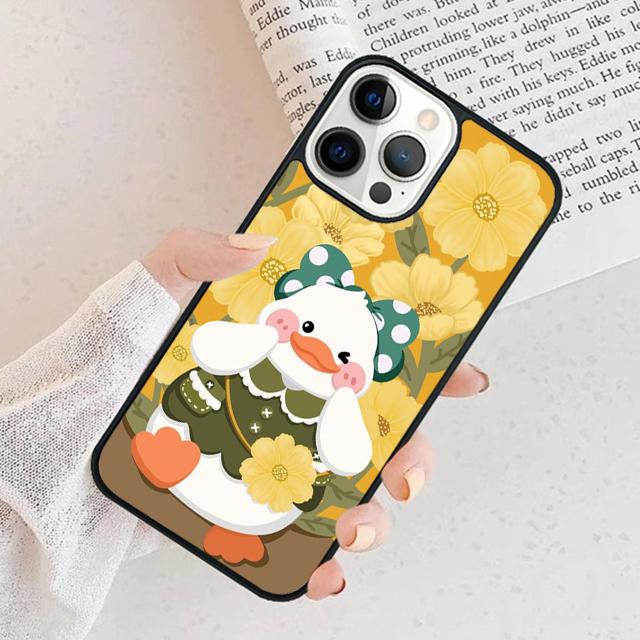 Cartoon Cute Animal Duck Phone Case For iPhone 17 Air 15 16 Cover 11 13 14 Pro Max 12 Plus Max Fundas