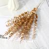 Three-pronged Fan Leaf Netting Artificial Gold Ginkgo Eucalyptus Holly for Wedding Arch Flower Arrangement Home Decor Crafts