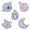Little Rabbit Planet Moon Bottle Star Enamel Brooches Pin Glasses Sunglasses Frame Openwork Scissor Aircraft Badge Clothing Acce