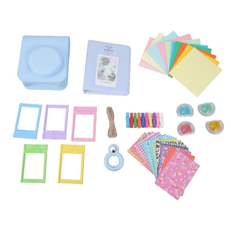 for Mini 12 Camera Protective PU Bag Case- with Photo Storage Album Selfie Lens Filter All-in-one Bundle Kit