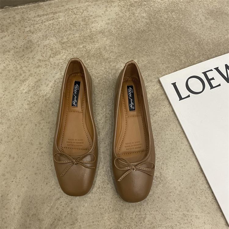 Flat Shoes Women Ballerinas Round Toe Bowtie Slip on Ballet Flats Lazy Loafers Moccasins Soft Comfort Ladies Casual Flats Shoes