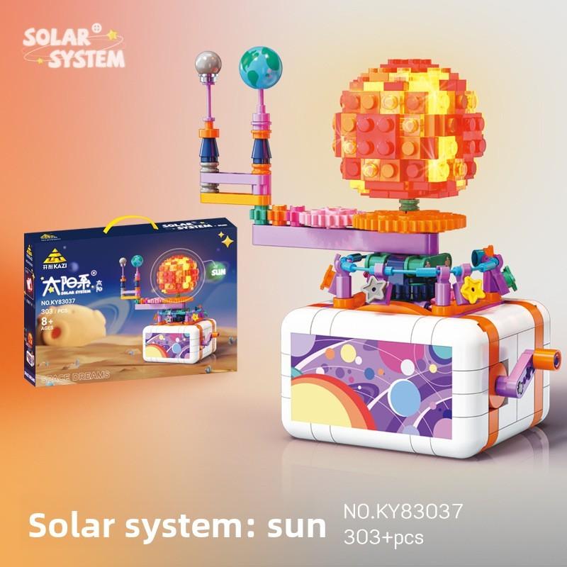Creative Rotatable Earth Mars Sun Moon Assembly Building Block Model Toy For Children Learning Activity