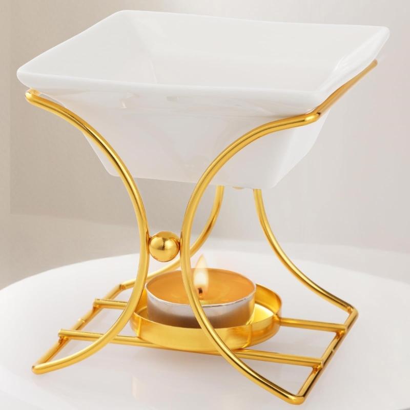 Unique X Shape Ceramic Oil Burners Oil Diffuser Candle Holder for Enhancing Home Ambiances Contemporary Homes Decors