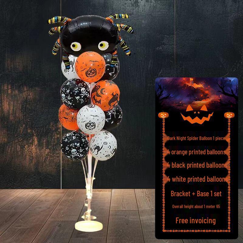 Halloween Pumpkin Skeleton Balloon Columns for Party and Event Decoration
