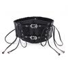 Lace Embroidered Retro Style Cummerbund Shaping Belt Metal Buckle Waist Elastic
