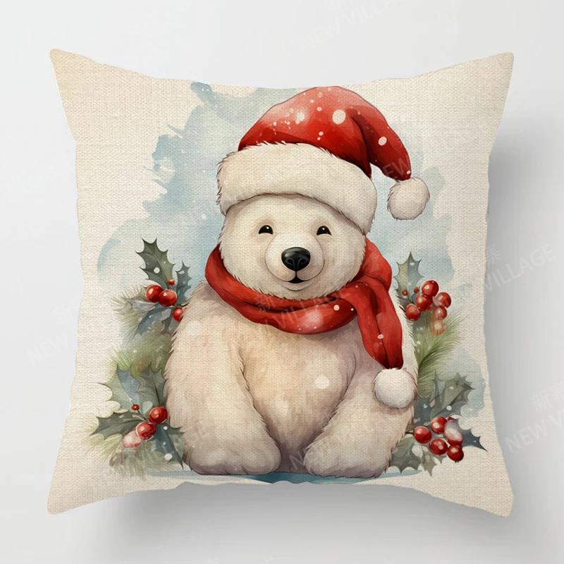 Dekoratives Kissen Wohnzimmerdeko Sofakissenbezug 40*40 40x40cm 60x60cm 45x45cm 50x50cm Pflanze Winter Frohe Weihnachten