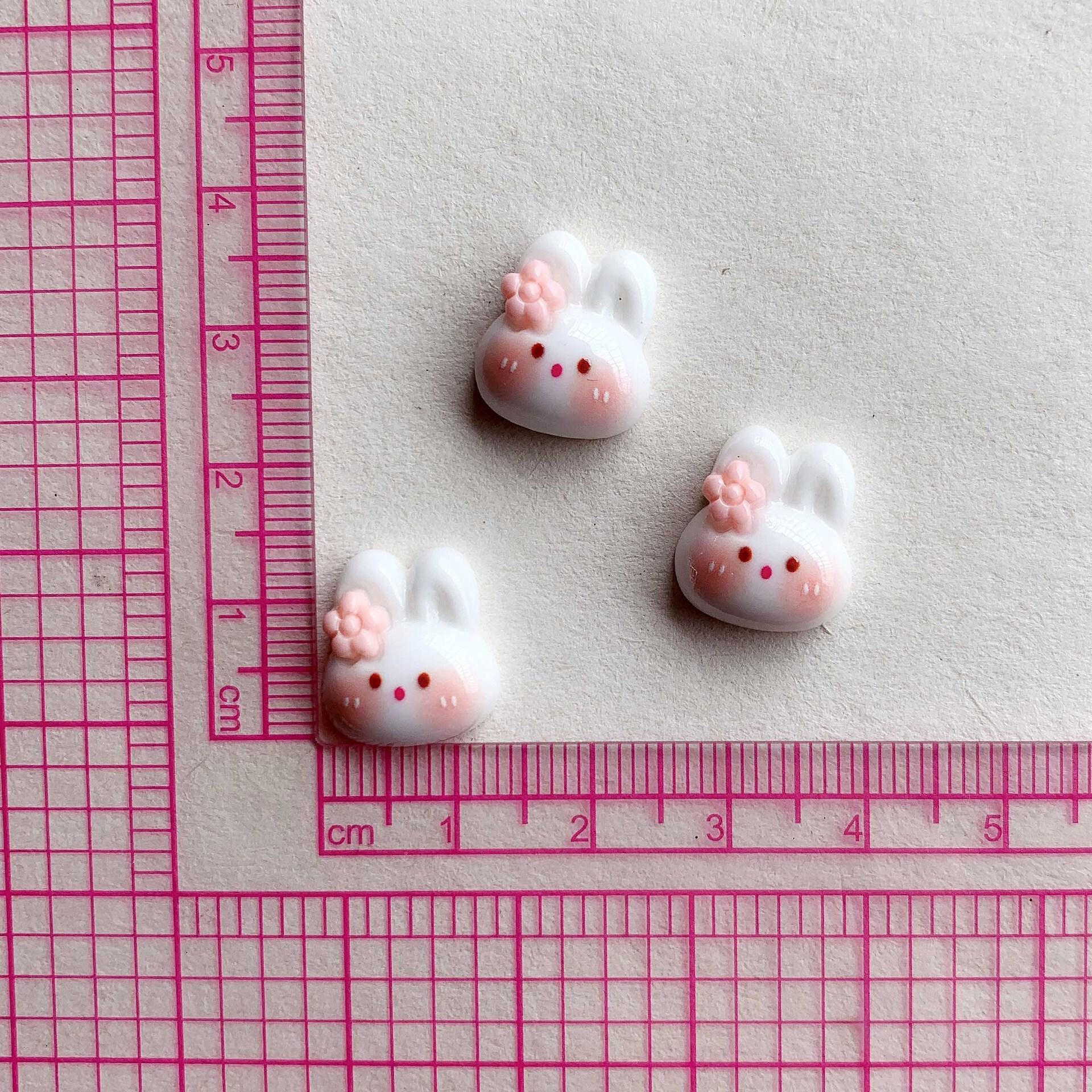 

10 шт. Яркие пудровые румяна Серия «Кролик» Смола Скрапбукинг DIY Модный зажим для волос Аксессуары для мобильного телефона и шляп Бусина 10pcs