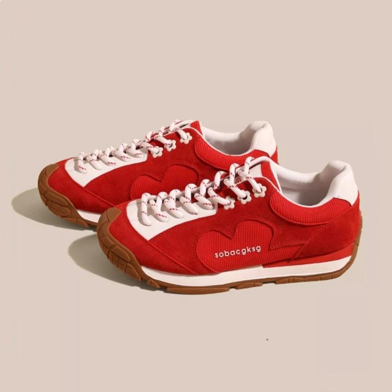 Retro Forrest Gump training shoes women's platform flower stray shoes 2025 new breathable versatile casual sports jogging shoes