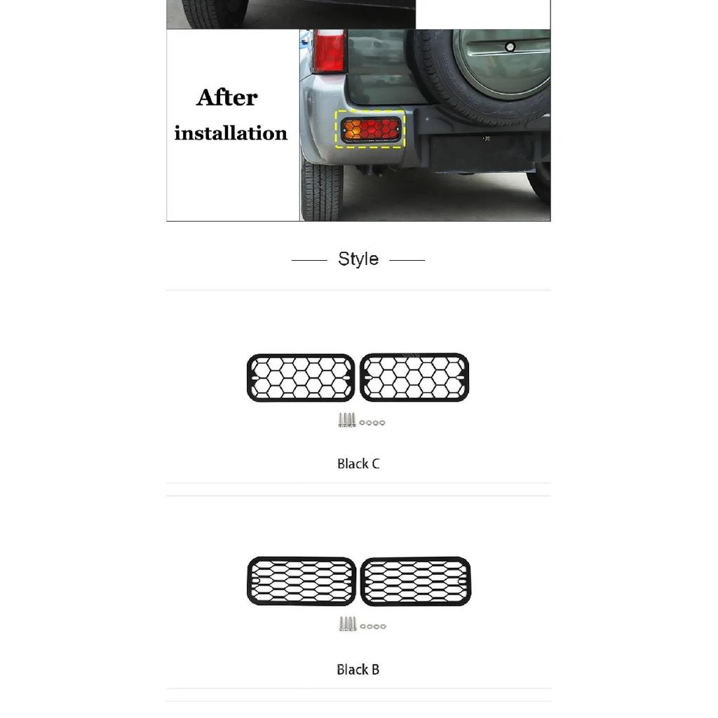 SHINEKA Lamp Hoods For Suzuki Jimny 2007-2017 Car Rear Bumper Fog Lamp Light Trim Cover Rear Fog Light Decoration Accessories