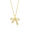 Bow-encrusted Diamond Super Flash Necklace Female, French Light Luxury Niche Design Sense Cold Wind Versatile Collarbone Chain
