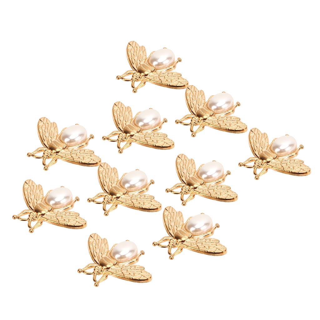 10 Pcs Bee Shape Clasp Turn Lock Light Gold Pearl Bee Shape Twist Lock Buckle For Purse Handbag