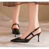 Fashion New Brand Plus Size 34-42 Women Heeled Sandals Retro Rome High Heels Shoes Women High Heel INS Leather Buckle Pumps Mules